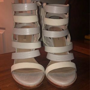 Bcbg Iff white strapped heels